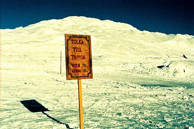 For a few Crowns, you can hitch a ride to the top of the peak (1450m) behind a snowmobile.