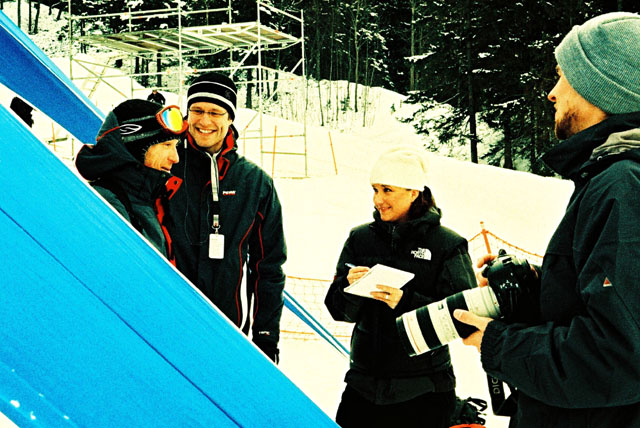 That's Ulf and David from Red Bull smiling for the cameras and trying not too look too stressed out.